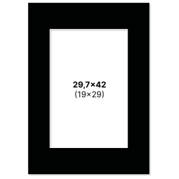 Passe-partout Zwart 29,7x42 cm A3 in de groep Creëren & Hobby / Organiseren / Lijsten / Passe-partout bij Voorcrea (135121)
