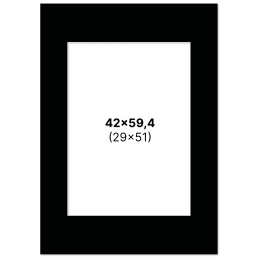 Passe-partout Zwart 42x59,4 cm A2 in de groep Creëren & Hobby / Organiseren / Lijsten / Passe-partout bij Voorcrea (135123)