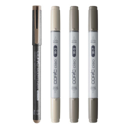 Ciao Shade Set Dark Warm Gray 4-pack in de groep Pennen / Kunstenaarspotloden en -stiften / Illustratiemarkers bij Voorcrea (135144)