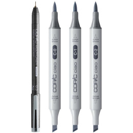 Ciao Shade Set Light Cool Gray 4-pack in de groep Pennen / Kunstenaarspotloden en -stiften / Illustratiemarkers bij Voorcrea (135147)