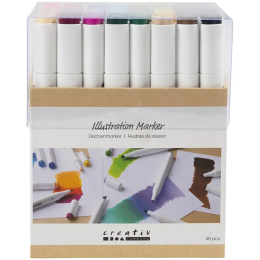 Markers 48-set in de groep Pennen / Kunstenaarspotloden en -stiften / Illustratiemarkers bij Voorcrea (135226)