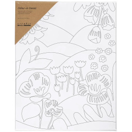 Canvas met print 24x30cm 360g Bloemrijk landschap in de groep Kids / Knutselspullen en verf voor kinderen / Schilderaccessoires voor kinderen bij Voorcrea (135415)
