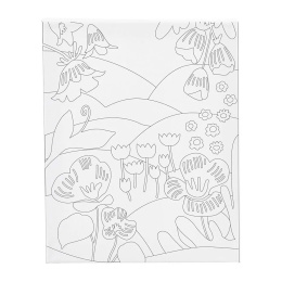 Canvas met print 24x30cm 360g Bloemrijk landschap in de groep Kids / Knutselspullen en verf voor kinderen / Schilderaccessoires voor kinderen bij Voorcrea (135415)