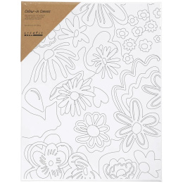 Canvas met print 24x30cm 360g Bloemen in de groep Kids / Knutselspullen en verf voor kinderen / Schilderaccessoires voor kinderen bij Voorcrea (135416)