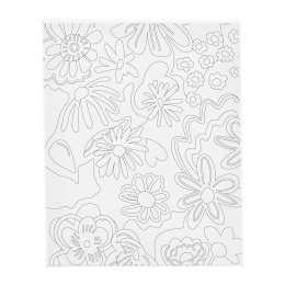 Canvas met print 24x30cm 360g Bloemen in de groep Kids / Knutselspullen en verf voor kinderen / Schilderaccessoires voor kinderen bij Voorcrea (135416)