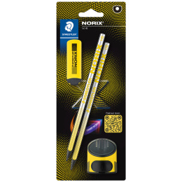 Schoolset Norix Potloden + accessoires Yellow in de groep Kids / Kinderpotloden en -stiften / Schrijfpennen voor kinderen bij Voorcrea (135511)