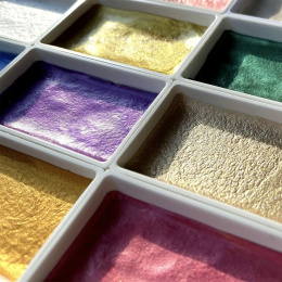 Gansai Tambi Aquarel 24-set Metallic in de groep Kunstenaarsmateriaal / Kunstenaarsverf / Aquarelverf / Aquarelverf in napje bij Voorcrea (135536)