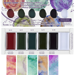 Gansai Tambi Aquarel 5-set Granulating Colors 2 in de groep Kunstenaarsmateriaal / Kunstenaarsverf / Aquarelverf / Aquarelverf in napje bij Voorcrea (135537)