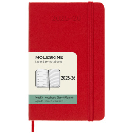 Kalender 18M WeekNote Hard Cover Pocket Red in de groep Papier & Blokken / Kalenders en agenda's / 18 maanden agenda's bij Voorcrea (135601)