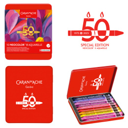 Neocolor II Aquarelle 50 Years Pop 10-set in de groep Kunstenaarsmateriaal / Kunstenaarsverf / Pastel / Wax pastels bij Voorcrea (135630)