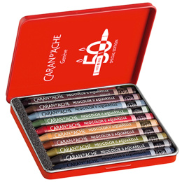 Neocolor II Aquarelle 50 Years Dark 10-set in de groep Kunstenaarsmateriaal / Kunstenaarsverf / Pastel / Wax pastels bij Voorcrea (135632)