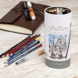 Cretacolor Urban Sketching Set 22-delig in de groep Pennen / Kunstenaarspotloden en -stiften / Schetspotloden bij Voorcrea (135649)
