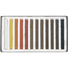Pastelkrijtjes Hard Bruin/Rood 12-delig in de groep Kunstenaarsmateriaal / Krijt en potloden / Pastelkrijt bij Voorcrea (135651)