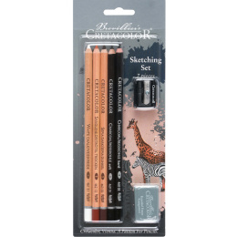 Schets-set 7 delen in de groep Kunstenaarsmateriaal / Krijt en potloden / Houtskoolpotloden en houtskool bij Voorcrea (135652)