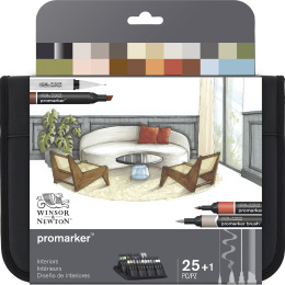 Promarker Interiors Wallet 25-sett in de groep Pennen / Kunstenaarspotloden en -stiften / Illustratiemarkers bij Voorcrea (135656)
