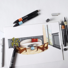 Promarker Interiors Wallet 25-sett in de groep Pennen / Kunstenaarspotloden en -stiften / Illustratiemarkers bij Voorcrea (135656)
