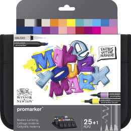 Promarker Modern Lettering Wallet 25-set in de groep Pennen / Kunstenaarspotloden en -stiften / Illustratiemarkers bij Voorcrea (135657)