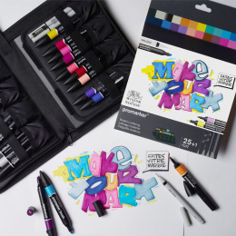 Promarker Modern Lettering Wallet 25-set in de groep Pennen / Kunstenaarspotloden en -stiften / Illustratiemarkers bij Voorcrea (135657)