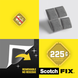 Scotch-FIX Verwijderbare bevestigingskussens 12,7x12,7 mm 64-pack in de groep Creëren & Hobby / Hobbytoebehoren / Plakband / Plakkussentjes bij Voorcrea (135681)