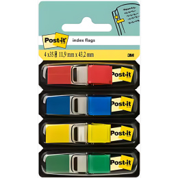 Post-it Index Tabs 11,9 x 43,1 mm 4 kleuren Set 1 in de groep Papier & Blokken / Schrijven en noteren / Post-it en notitieblokjes bij Voorcrea (135697)