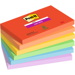 Post-it Super Sticky 76x127 Kleurenmix Playful 6-pack in de groep Papier & Blokken / Schrijven en noteren / Post-it en notitieblokjes bij Voorcrea (135720)