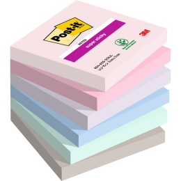 Post-it Super Sticky 76x76 Kleurenmix Soulful 6-pack in de groep Papier & Blokken / Schrijven en noteren / Post-it en notitieblokjes bij Voorcrea (135723)
