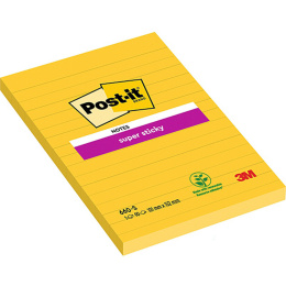Post-It Super Sticky 102x152 Geel gelinieerd in de groep Papier & Blokken / Schrijven en noteren / Post-it en notitieblokjes bij Voorcrea (135727)