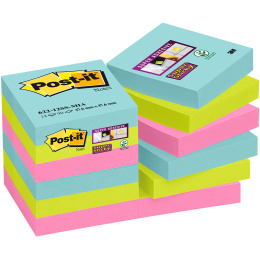 Post-it Super Sticky 47,6x47,6 Kleurenmix Cosmic 12-pack in de groep Papier & Blokken / Schrijven en noteren / Post-it en notitieblokjes bij Voorcrea (135730)