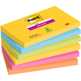 Post-it Super Sticky 76x127 Kleurenmix Carnival 6-pack in de groep Papier & Blokken / Schrijven en noteren / Post-it en notitieblokjes bij Voorcrea (135731)