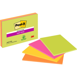 Post‑it Super Sticky 152×101 Meeting kleurenmix Neon 4‑pack in de groep Papier & Blokken / Schrijven en noteren / Post-it en notitieblokjes bij Voorcrea (135734)
