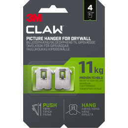 Claw Tavelhaak voor gipswand 11 kg 4-pack in de groep Creëren & Hobby / Organiseren / Lijsten / Ophangsysteem voor lijsten bij Voorcrea (135736)