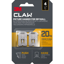 Claw Tavelhaak voor gipswand 20 kg 4-pack in de groep Creëren & Hobby / Organiseren / Lijsten / Ophangsysteem voor lijsten bij Voorcrea (135738)