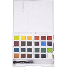 Inktense Aquarelverf 24 halve napjes in de groep Kunstenaarsmateriaal / Kunstenaarsverf / Aquarelverf / Aquarelverf in napje bij Voorcrea (135795)