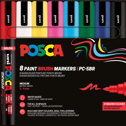 Posca Brush PC-5BR 8-set in de groep Pennen / Kunstenaarspotloden en -stiften / Illustratiemarkers bij Voorcrea (135920)