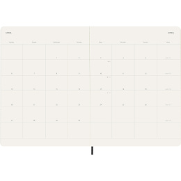 Kalender 12M Monthly 2026 Softcover XL Black in de groep Papier & Blokken / Kalenders en agenda's / 12 maanden agenda's bij Voorcrea (136099)