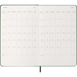 Kalender 12M Weekly Notebook 2026 Hardcover Large Myrtle Green in de groep Papier & Blokken / Kalenders en agenda's / 12 maanden agenda's bij Voorcrea (136112)