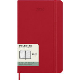 Kalender 12M Weekly Notebook 2026 Hardcover Large Red in de groep Papier & Blokken / Kalenders en agenda's / 12 maanden agenda's bij Voorcrea (136115)