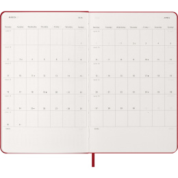 Kalender 12M Weekly Notebook 2026 Hardcover Large Red in de groep Papier & Blokken / Kalenders en agenda's / 12 maanden agenda's bij Voorcrea (136115)