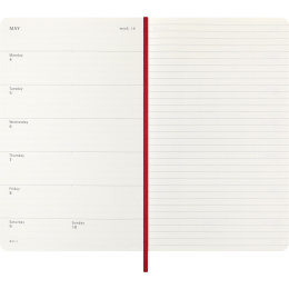 Kalender 12M Weekly Notebook 2026 Softcover Large Red in de groep Papier & Blokken / Kalenders en agenda's / 12 maanden agenda's bij Voorcrea (136116)