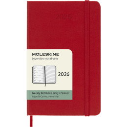 Kalender 12M Weekly Notebook 2026 Hardcover Pocket Red in de groep Papier & Blokken / Kalenders en agenda's / 12 maanden agenda's bij Voorcrea (136123)