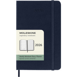 Kalender 12M Weekly Notebook 2026 Hardcover Pocket Sapphire Blue in de groep Papier & Blokken / Kalenders en agenda's / 12 maanden agenda's bij Voorcrea (136125)