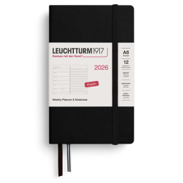 Kalender Weekly Planner & Notebook 2026 A6 Black in de groep Papier & Blokken / Kalenders en agenda's / 12 maanden agenda's bij Voorcrea (136230)