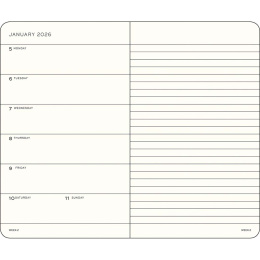 Kalender Weekly Planner & Notebook 2026 A6 Black in de groep Papier & Blokken / Kalenders en agenda's / 12 maanden agenda's bij Voorcrea (136230)