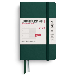 Kalender Weekly Planner & Notebook 2026 A6 Forest Green in de groep Papier & Blokken / Kalenders en agenda's / 12 maanden agenda's bij Voorcrea (136235)