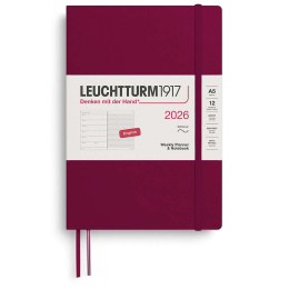 Kalender Weekly Planner & Notebook 2026 A5 Soft Cover Port Red in de groep Papier & Blokken / Kalenders en agenda's / 12 maanden agenda's bij Voorcrea (136241) Kalender Weekly Planner & Notebook 2026 A5 Soft Cover Port Red in de groep Papier & Blokken / Kalenders en agenda's / 12 maanden agenda's bij Voorcrea (136241)