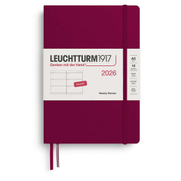 Kalender Weekly Planner 2026 A5 Port Red in de groep Papier & Blokken / Kalenders en agenda's / 12 maanden agenda's bij Voorcrea (136253)