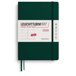 Kalender Weekly Planner 2026 A5 Forest Green in de groep Papier & Blokken / Kalenders en agenda's / 12 maanden agenda's bij Voorcrea (136256)