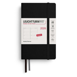 Kalender Weekly Planner 2026 A6 Black in de groep Papier & Blokken / Kalenders en agenda's / 12 maanden agenda's bij Voorcrea (136259)