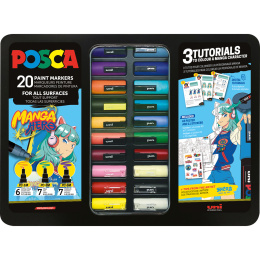 Posca Manga Hero 20-set in de groep Pennen / Kunstenaarspotloden en -stiften / Acrylmarkers bij Voorcrea (136281) Posca Manga Hero 20-set in de groep Pennen / Kunstenaarspotloden en -stiften / Acrylmarkers bij Voorcrea (136281)