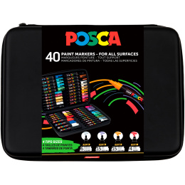 Posca Marker 40-set Rubbercase in de groep Pennen / Kunstenaarspotloden en -stiften / Acrylmarkers bij Voorcrea (136282) Posca Marker 40-set Rubbercase in de groep Pennen / Kunstenaarspotloden en -stiften / Acrylmarkers bij Voorcrea (136282)